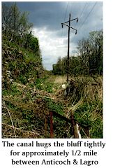 The Canal bed hugs a bluff between Antioch & Lagro