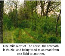 Towpath one mile west of the Forks